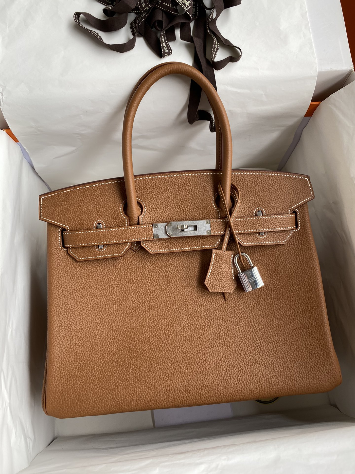 Hermes Birkin 30CM Togo Leather Handbag Brown